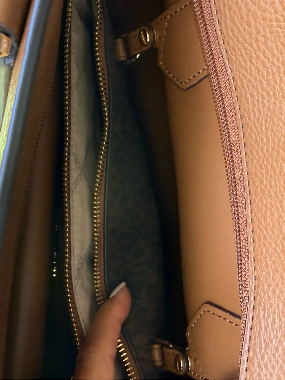 Michael Kors Dark Brown Pebbled Leather Tote with MK Charm